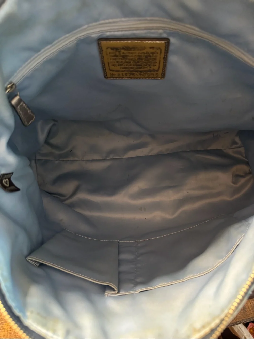 Coach Glam Denim Poppy Tote & Wristlet